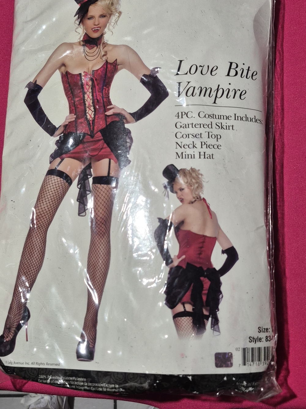Leg Avenue Red and Black Love Bite Vampire Corset Costume